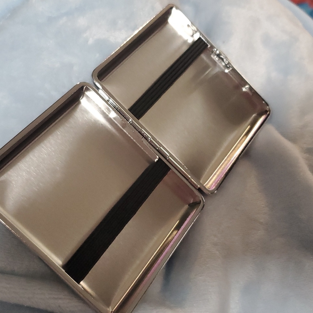 Black suade cigarette case - Picture 3 of 3